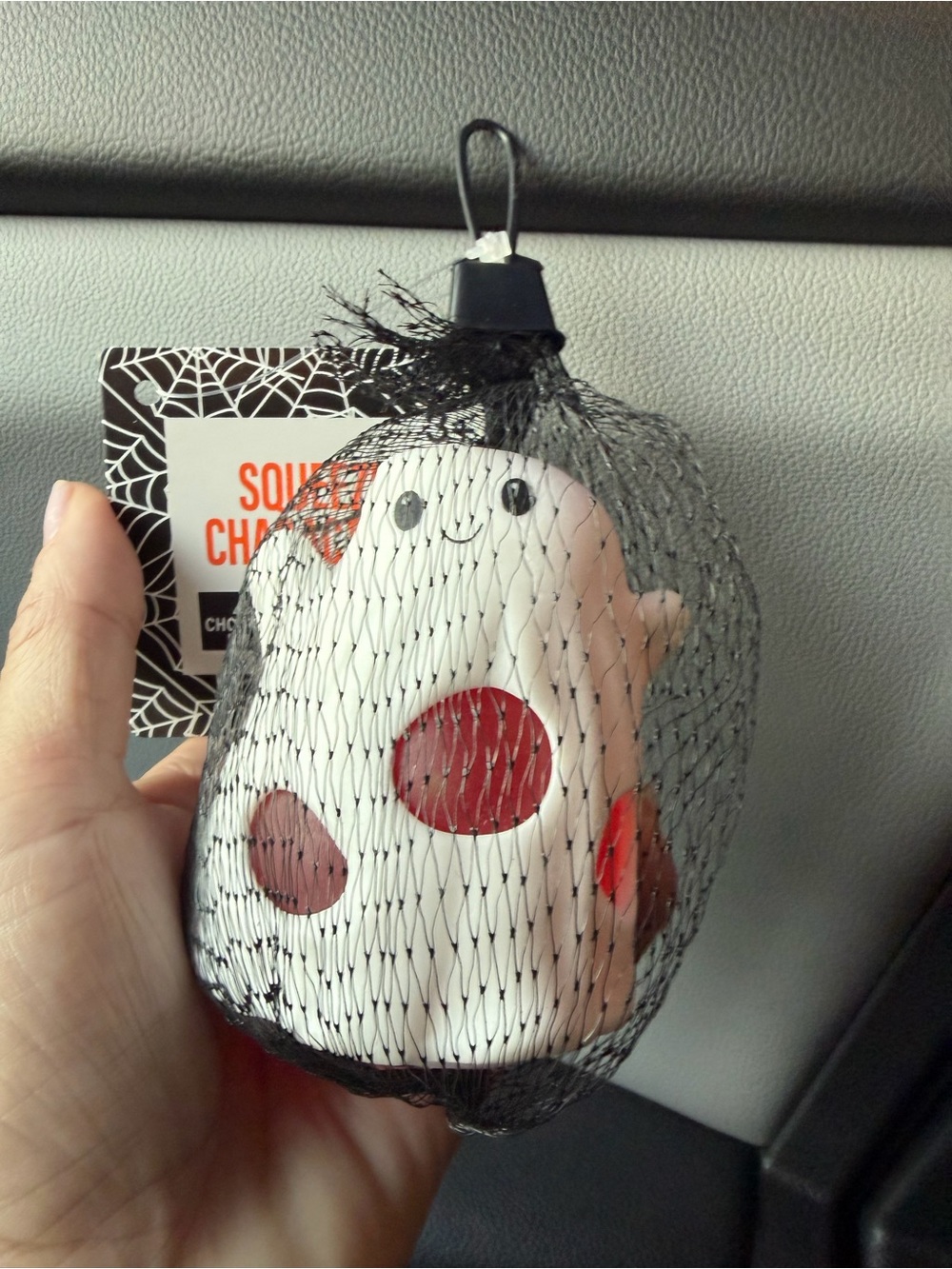 White Ghost Squishy Toy with Red squishy inside